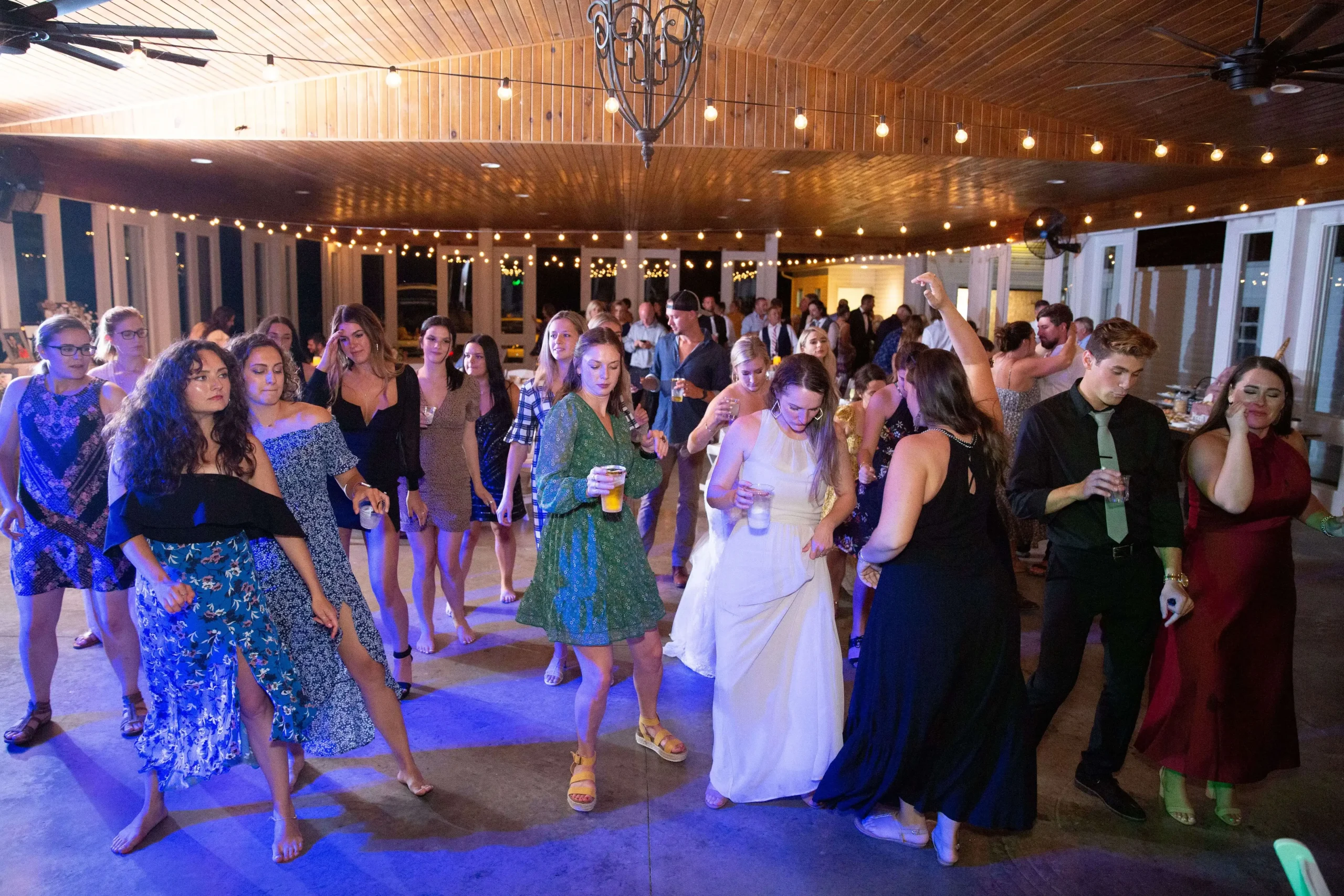 People on a dace floor at a wedding